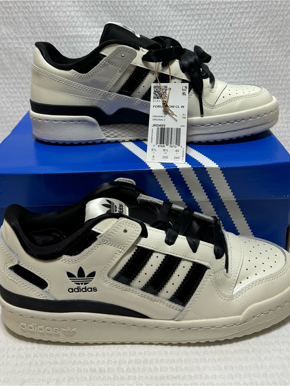 adidas Forum Low Cream Black Leather Sneakers